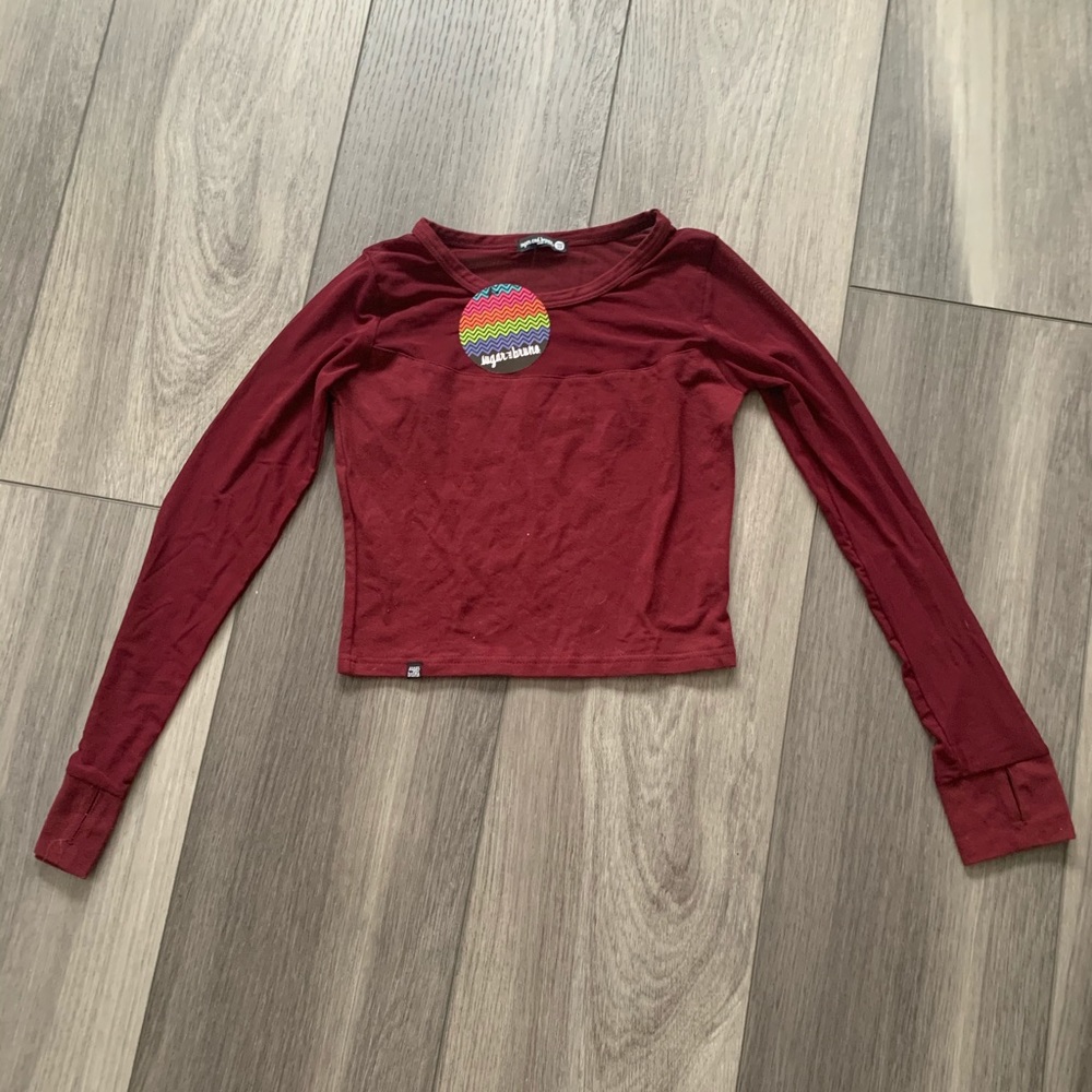 Long Sleeve Mesh Crop